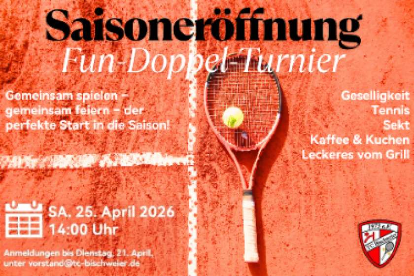 Offizielle Saisoneröffnung am Samstag, 25. April 2026, 14:00 Uhr